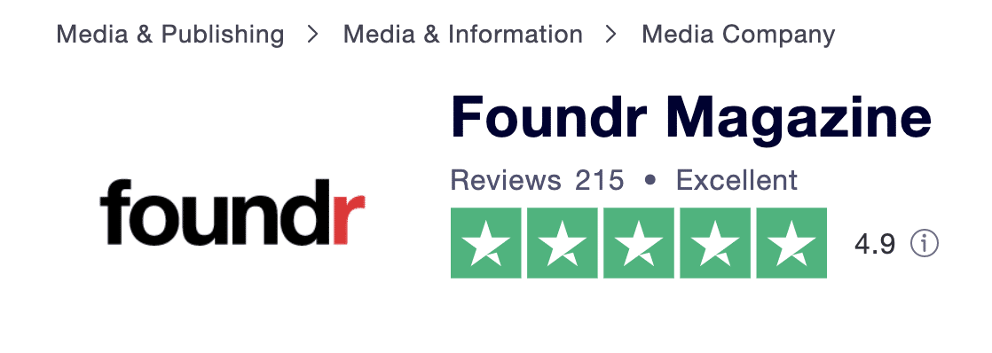 Foundr Trustpilot rating