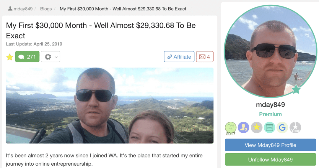 wealthy affiliate testimonial png