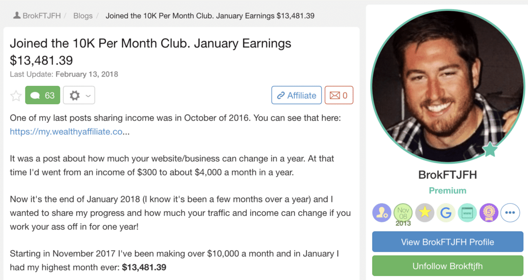 wealthy affiliate testimonial png